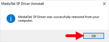 MTK Driver Removed Success